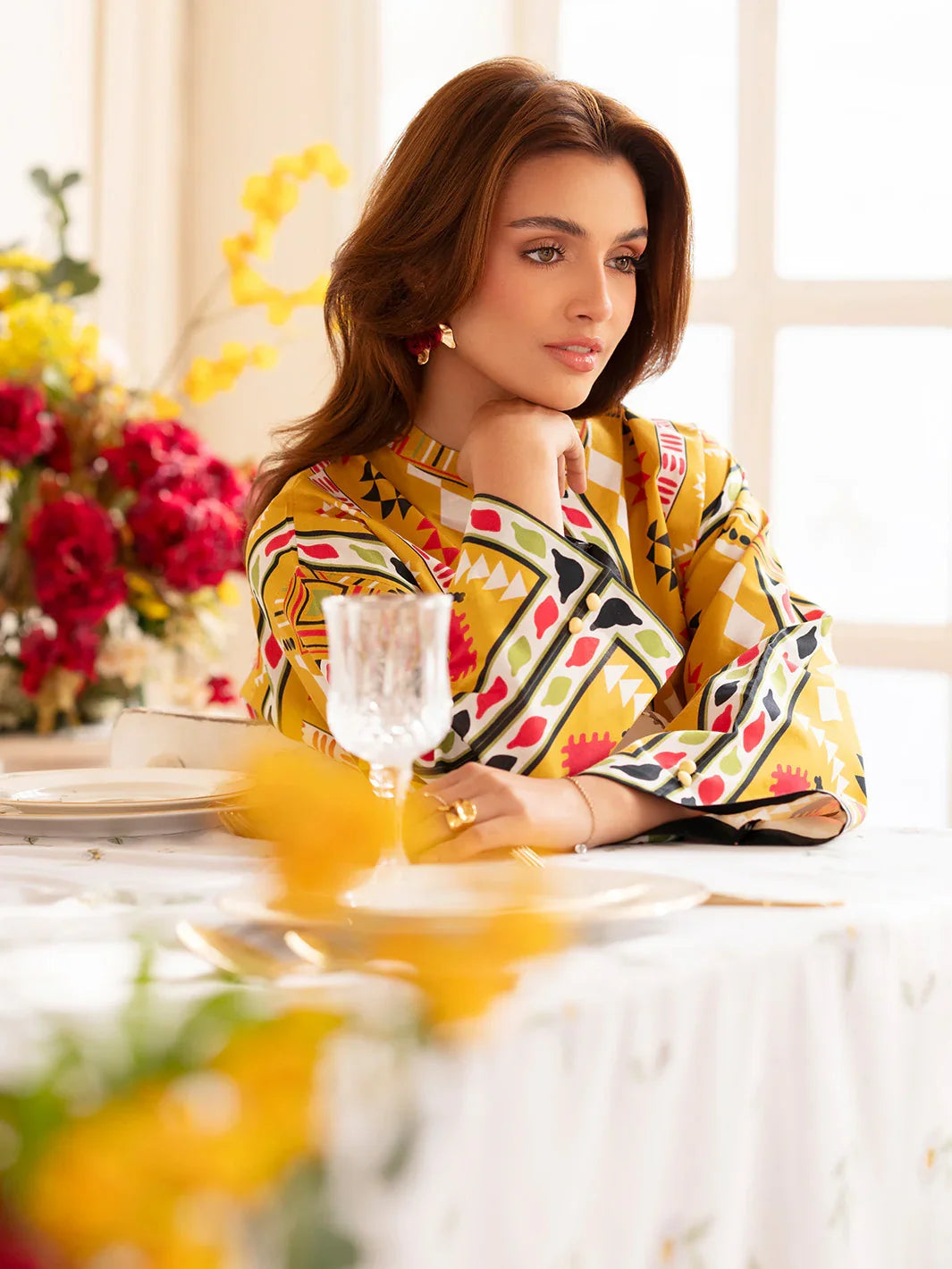 MAHNUR Digital Printed Co-Ords Set (Shirt & Trouser)