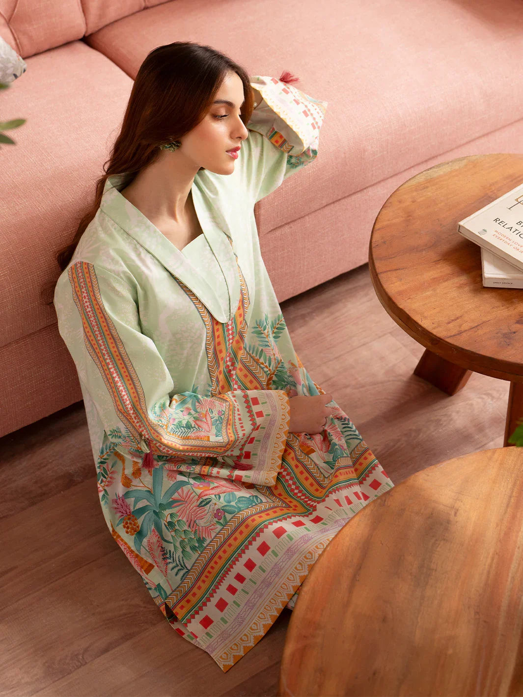 MAHNUR Digital Printed Co-Ords Set (Shirt & Trouser)