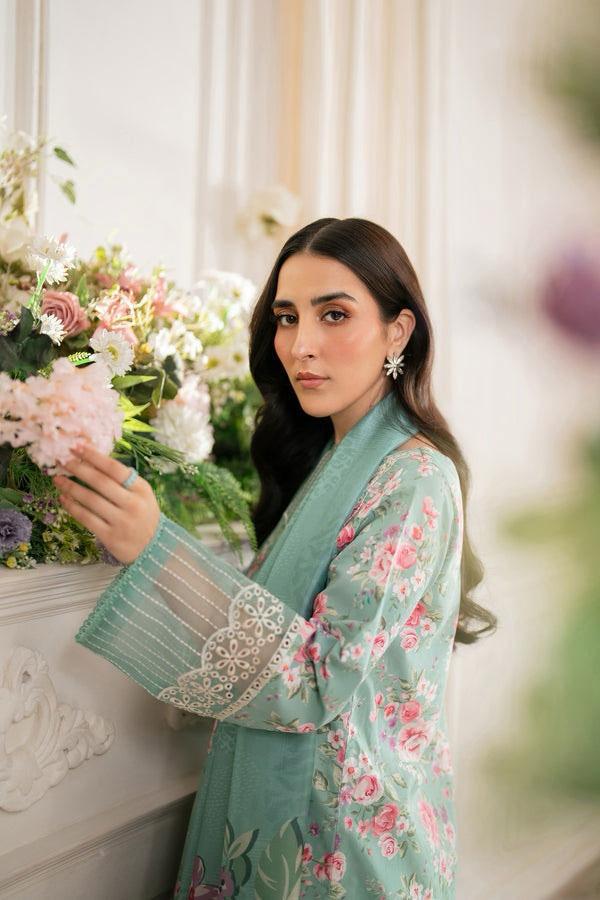 3PC AIRJET LAWN WITH SWISS VOIL DUPATTA