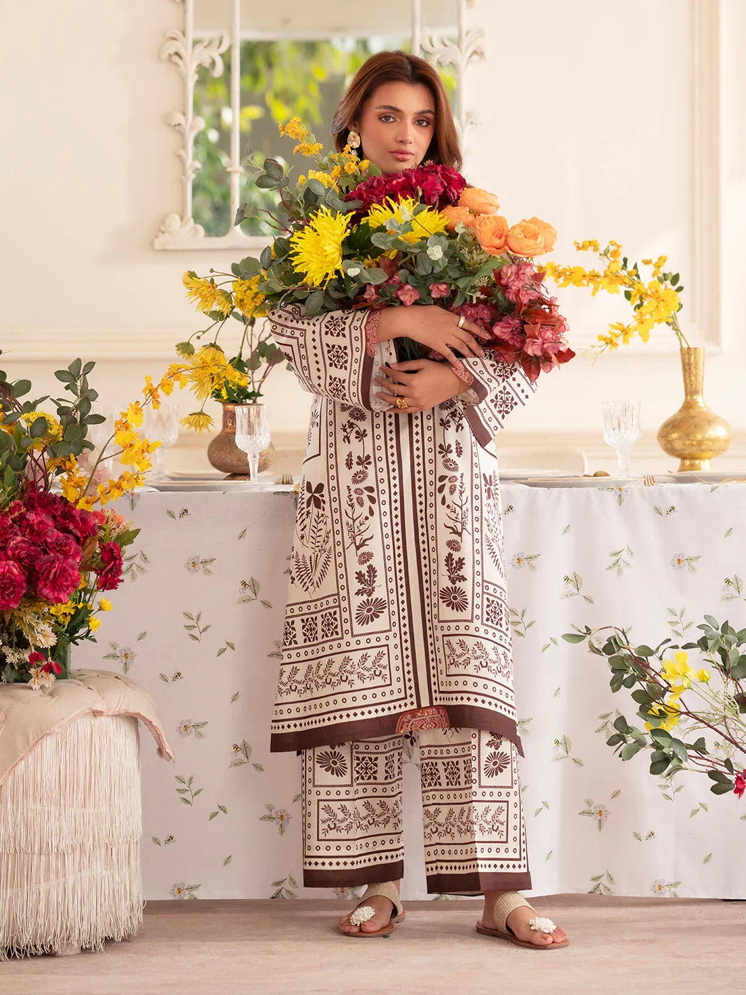 MAHNUR Digital Printed Co-Ords Set (Shirt & Trouser)