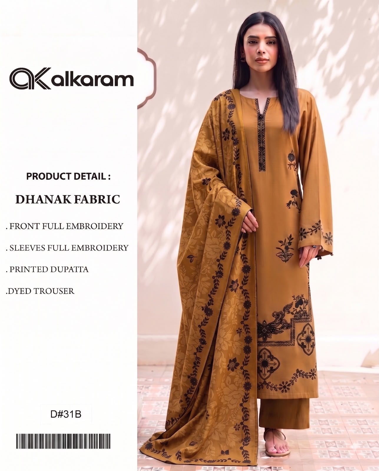 Dhanak 3PC – Heavy Embroidered Collection