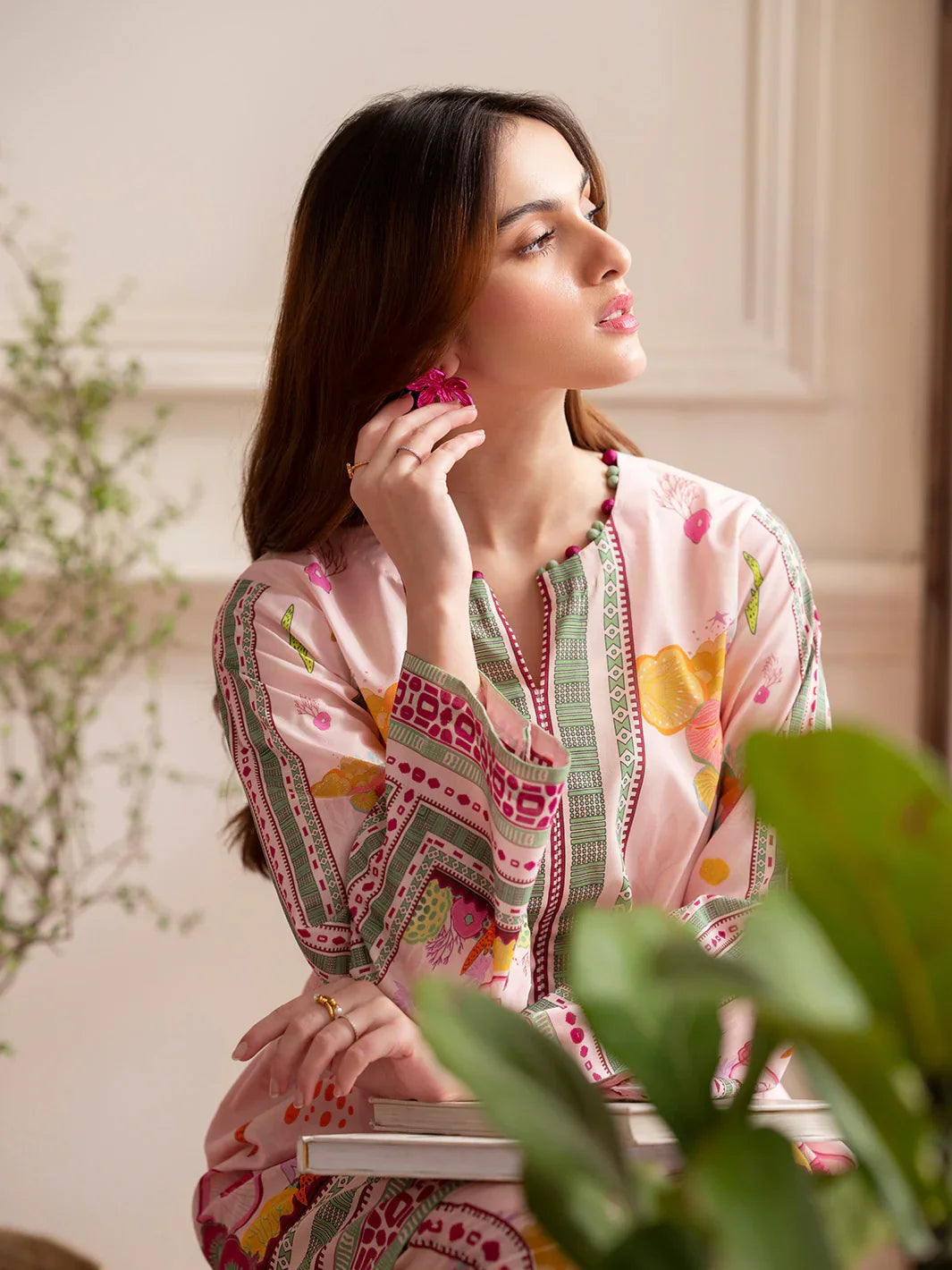MAHNUR Digital Printed Co-Ords Set (Shirt & Trouser)