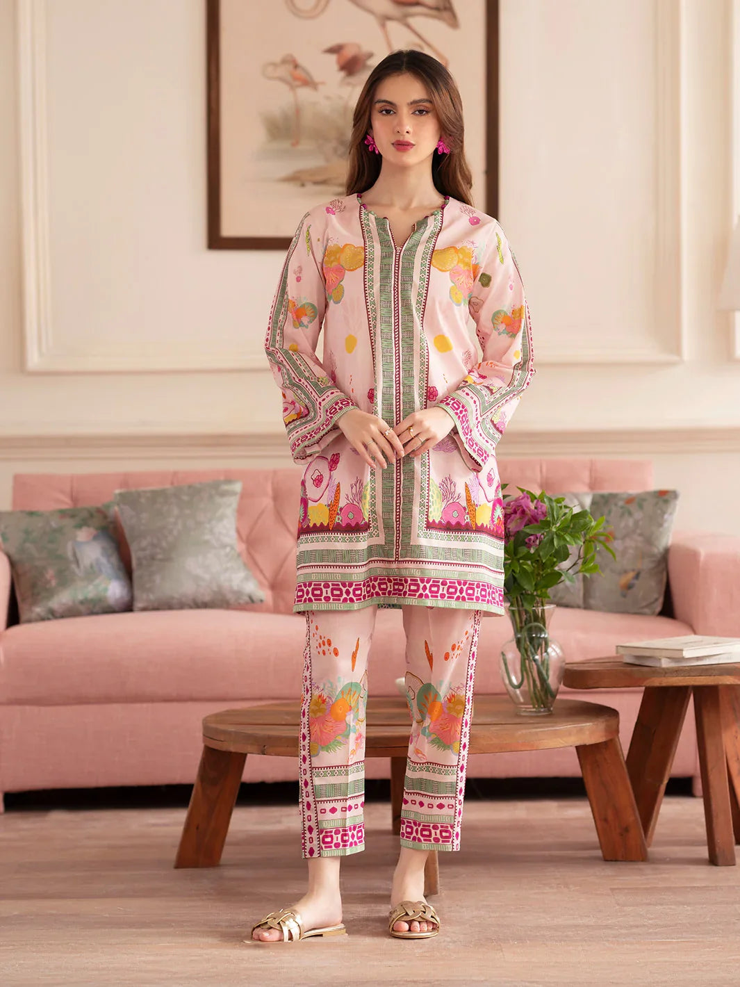 MAHNUR Digital Printed Co-Ords Set (Shirt & Trouser)