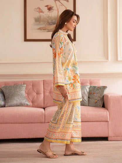 MAHNUR Digital Printed Co-Ords Set (Shirt & Trouser)
