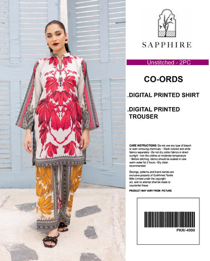 Sapphire Digital Printed Co-Ords Set (Shirt & Trouser)