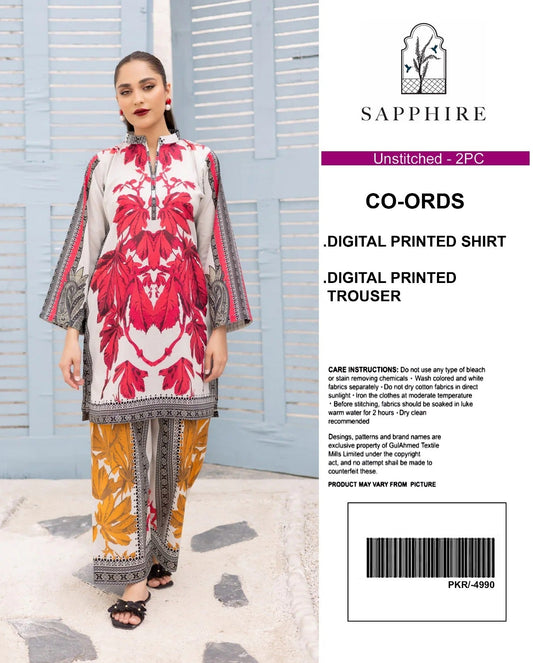 Sapphire Digital Printed Co-Ords Set (Shirt & Trouser)