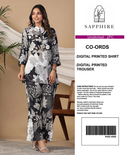 Sapphire Digital Printed Co-Ords Set (Shirt & Trouser)