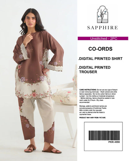 Sapphire Digital Printed Co-Ords Set (Shirt & Trouser)