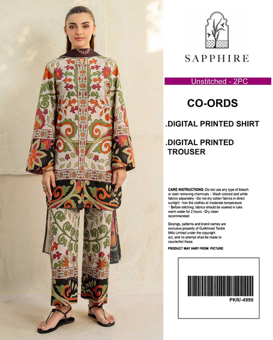 Sapphire Digital Printed Co-Ords Set (Shirt & Trouser)