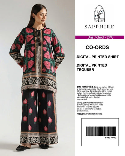 Sapphire Digital Printed Co-Ords Set (Shirt & Trouser)