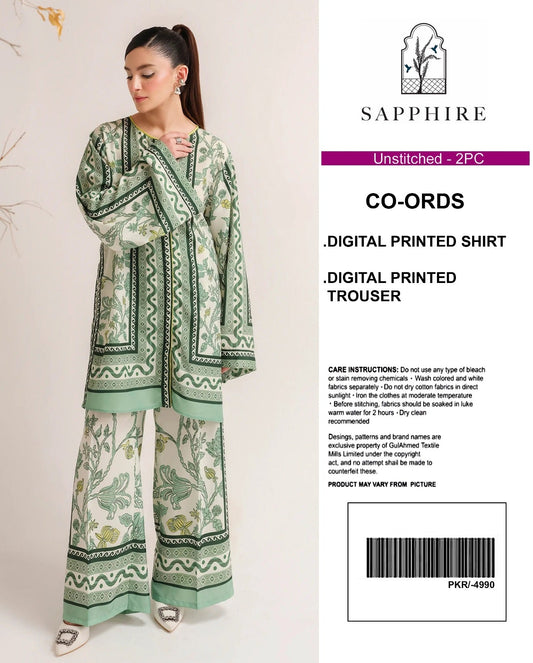 Sapphire Digital Printed Co-Ords Set (Shirt & Trouser)