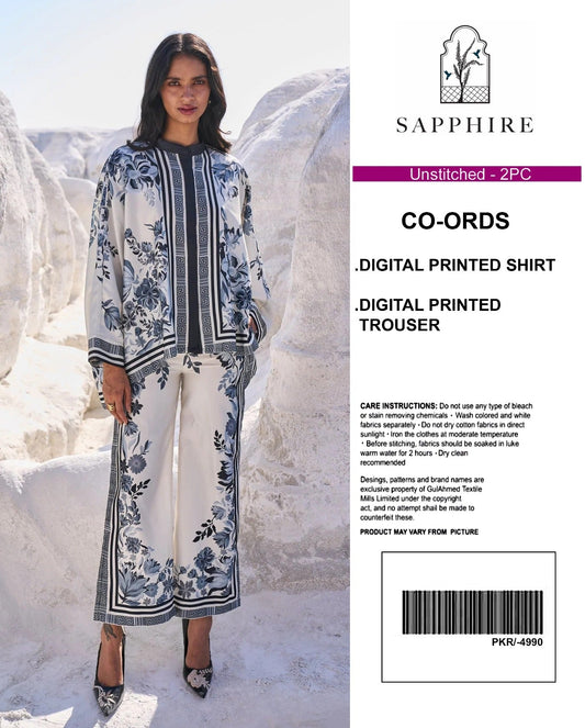 Sapphire Digital Printed Co-Ords Set (Shirt & Trouser)