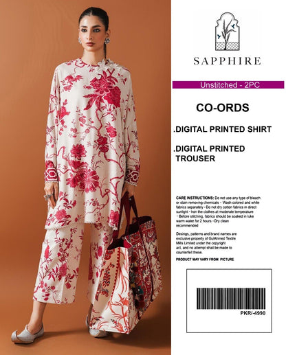 Sapphire Digital Printed Co-Ords Set (Shirt & Trouser)