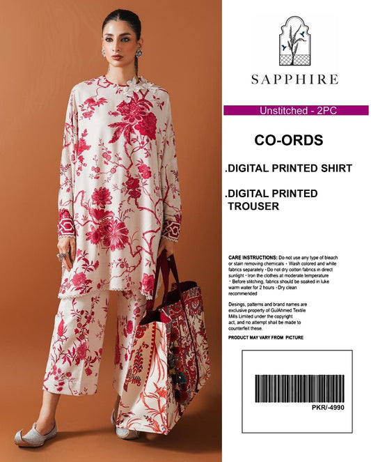 Sapphire Digital Printed Co-Ords Set (Shirt & Trouser)