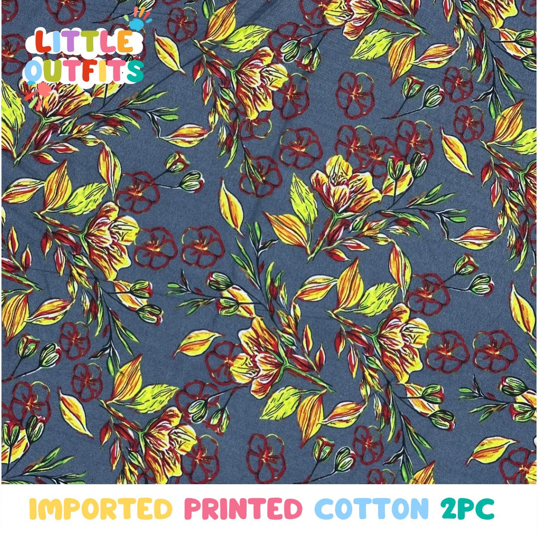 Imported Cotton 2PC Unstitched for Girls